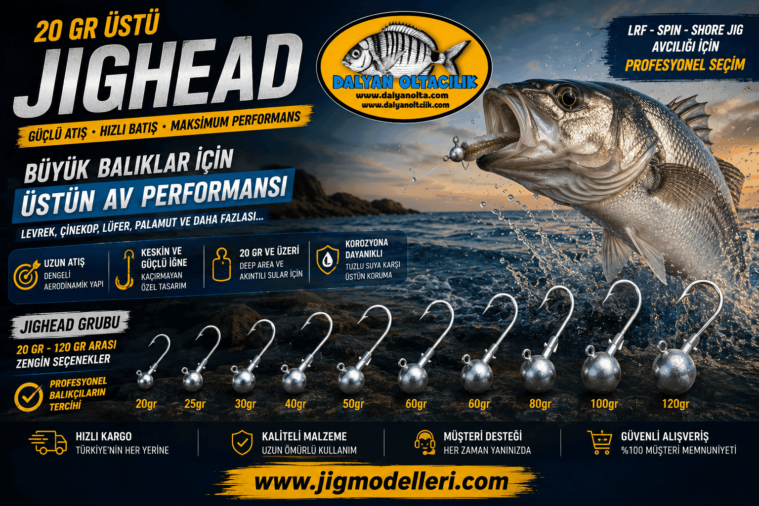 Jig Modelleri | LRF, Spin ve Shore Jig İçin Profesyonel Jig Çeşitleri